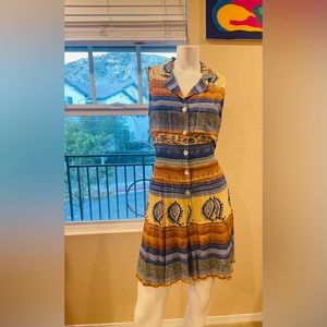 VINTAGE 1990’s PAISLEY PATTERN SKY BLUE ROMPER BY I.C.I.